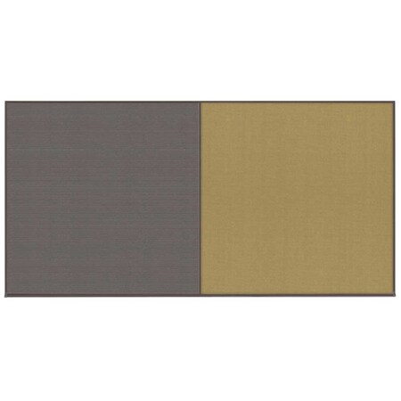 United Visual Products Enclosed Corkboard, 1 Door, 72"x36", 4" Fra UV3411-BRONZE-RUBBER